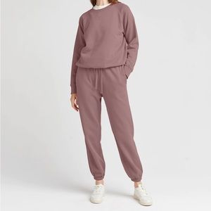 Richer Poorer Women's Recycled Fleece Sweatshirt + Sweatpants SET - Plum Smoke